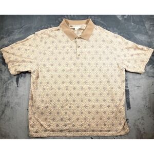 Crossings Golf Polo Shirt Mens 2XLT Geo Diamond Collared Short Sleeve